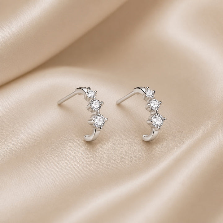 White gold earrings with small zirconia