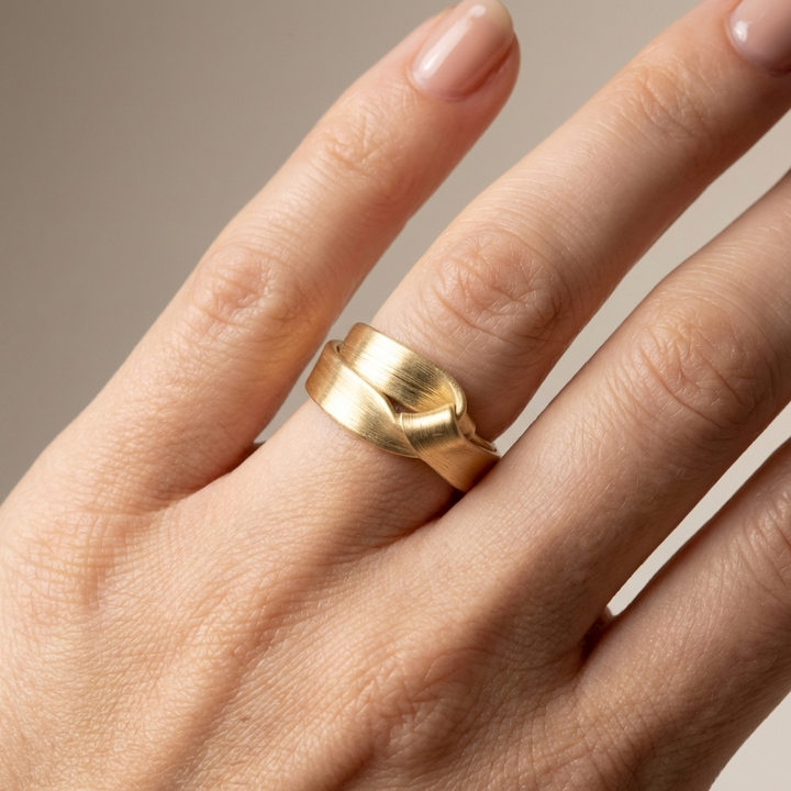 VINTAGE RING WITH GOLD WRAP - (ADJUSTABLE)
