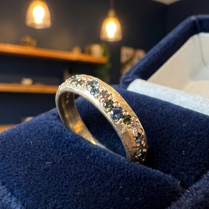 Multistone Gold Band Ring VIP