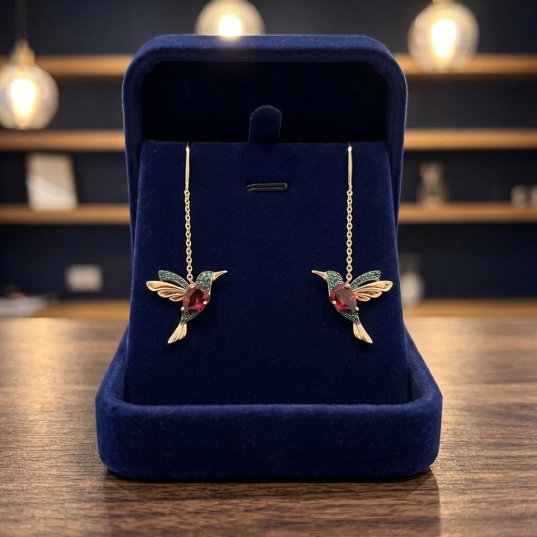 Hummingbird-shaped earrings
