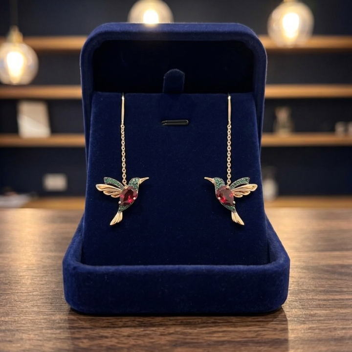 Hummingbird-shaped earrings