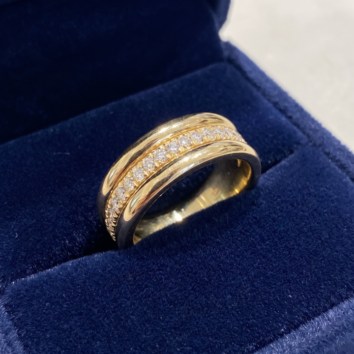 Vintage Double Ring with Zirconia Inlays