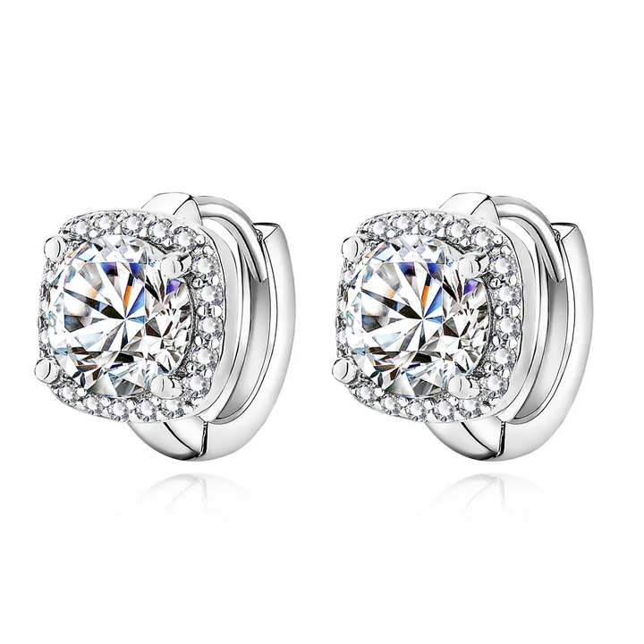 Cushion Crystal Stud Earrings