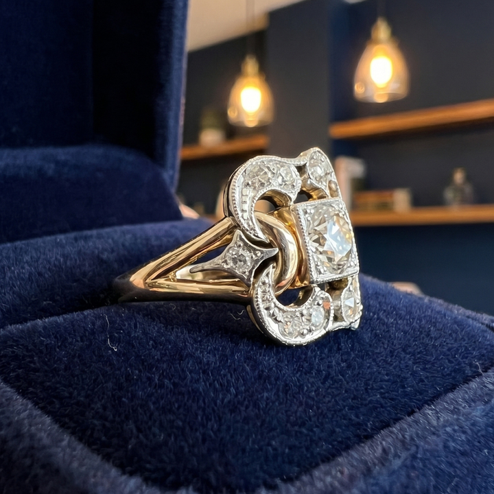 Art Deco Zirconia Statement Ring