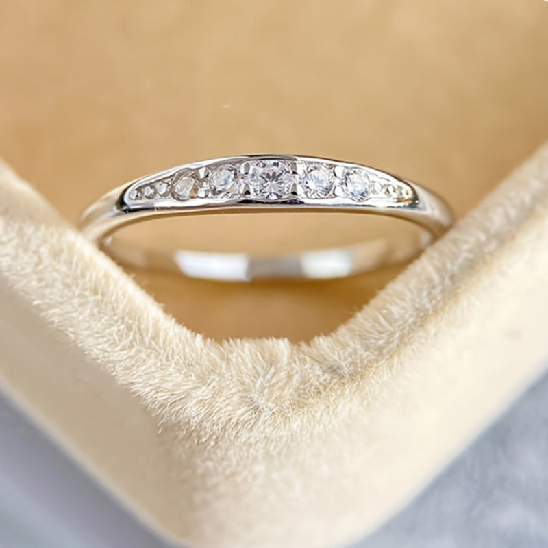 White Gold Ring with Micro Pavé Zirconia Detail