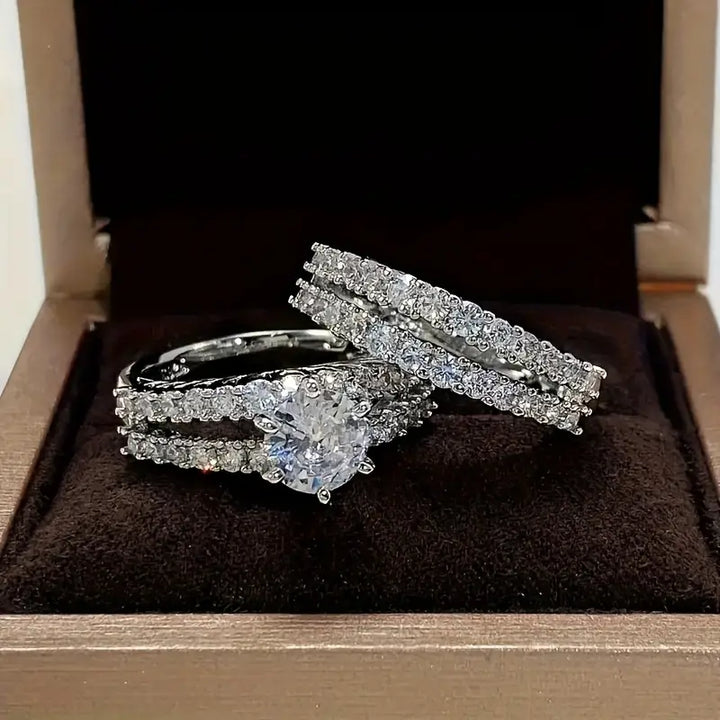 Crystal Bridal Ring Set