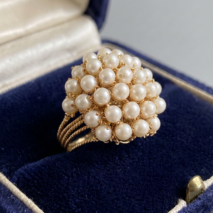 Inlaid Pearls Ring
