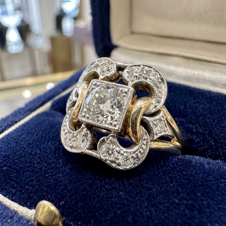 Vintage Zirconia Gold Ring