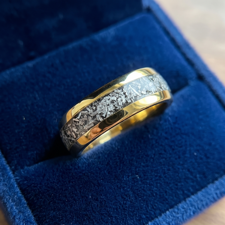 Gold Shimmer Inlay Statement Ring