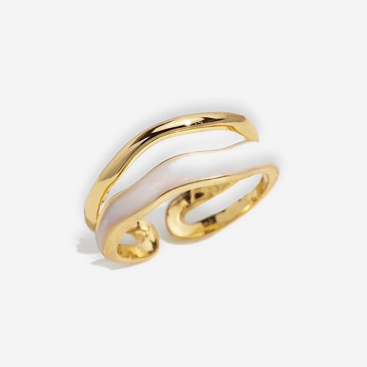 Delphine Gold & Enamel Wave Ring