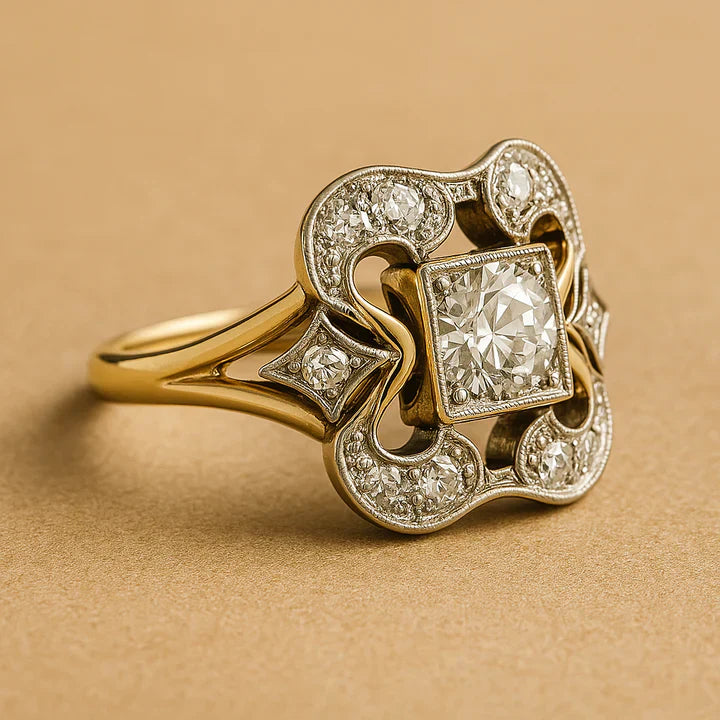Art Deco Zirconia Statement Ring