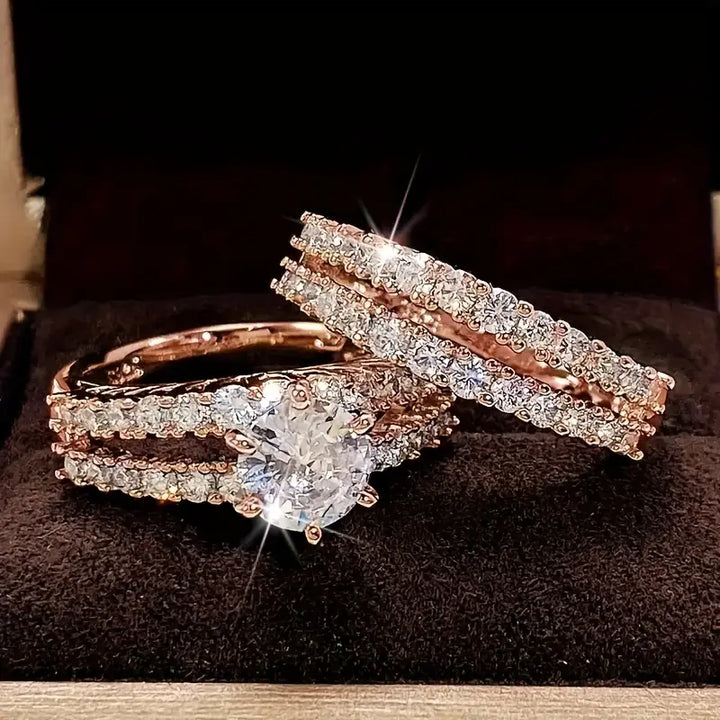 Crystal Bridal Ring Set