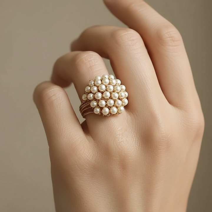 Inlaid Pearls Ring
