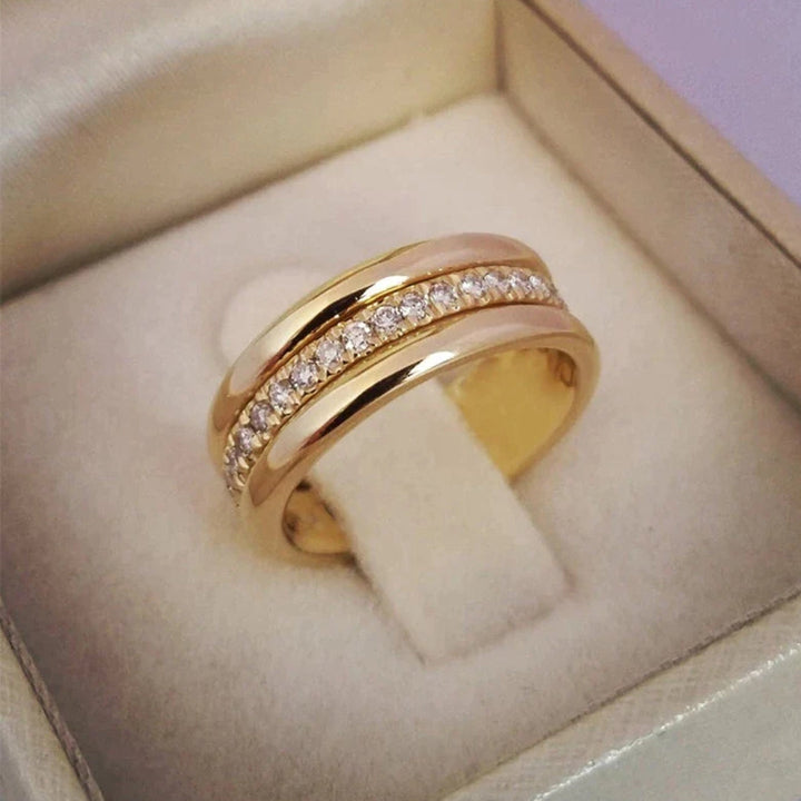 Vintage Double Ring with Zirconia Inlays
