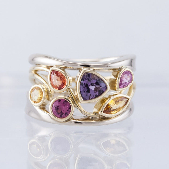 Vintage Gold & Silver Colourful Zirconia Ring