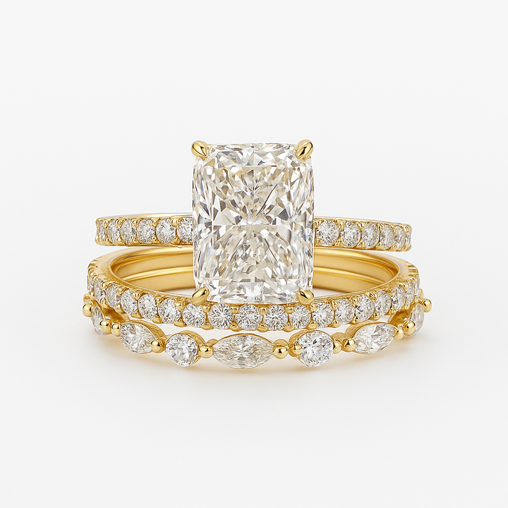 Jaily 3-Piece Wedding Band Set | Gold