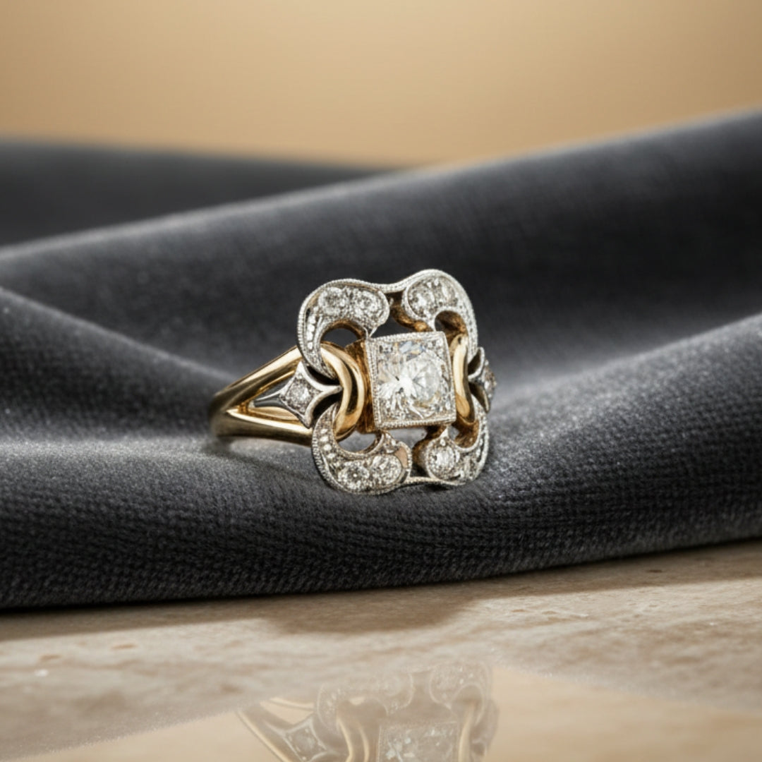 Art Deco Zirconia Statement Ring