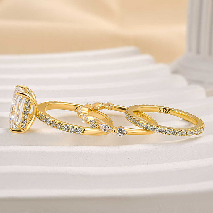 Jaily 3-Piece Wedding Band Set | Gold