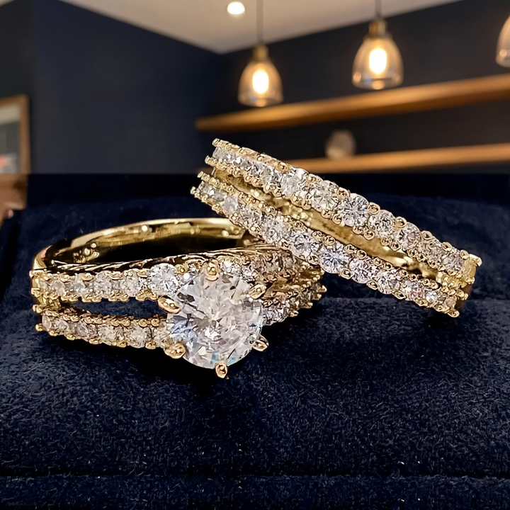 Crystal Bridal Ring Set