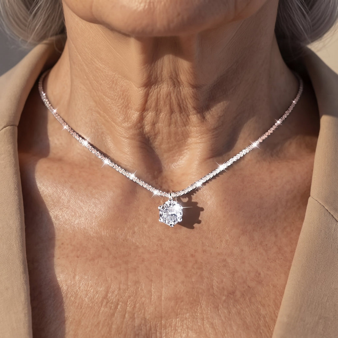 Eternity Necklace with White Gold Zirconia