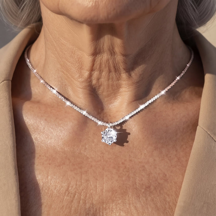 Eternity Necklace with White Gold Zirconia