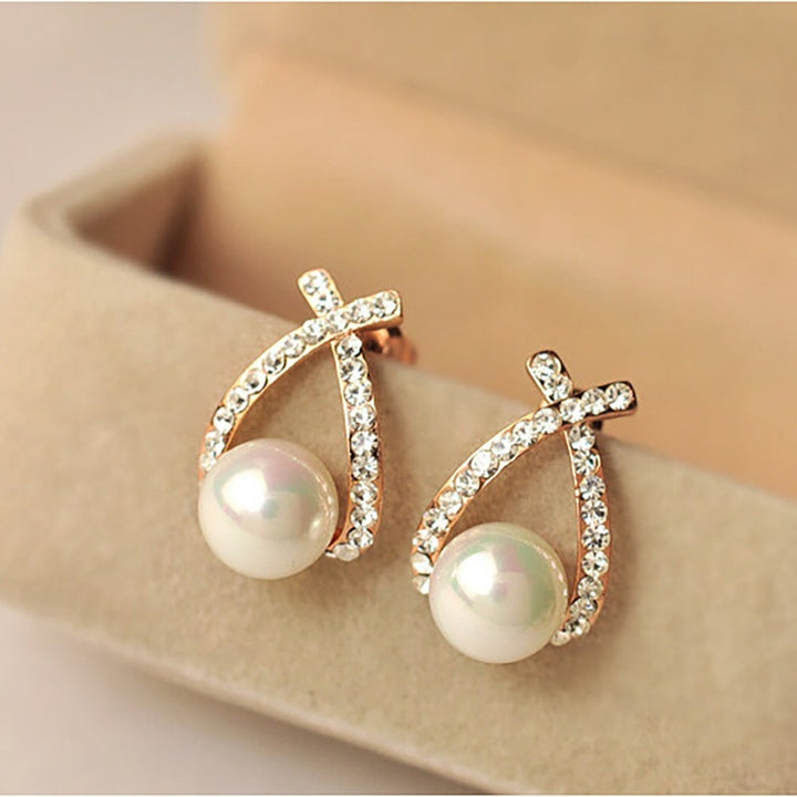 Earrings with Pearls and Sparkle