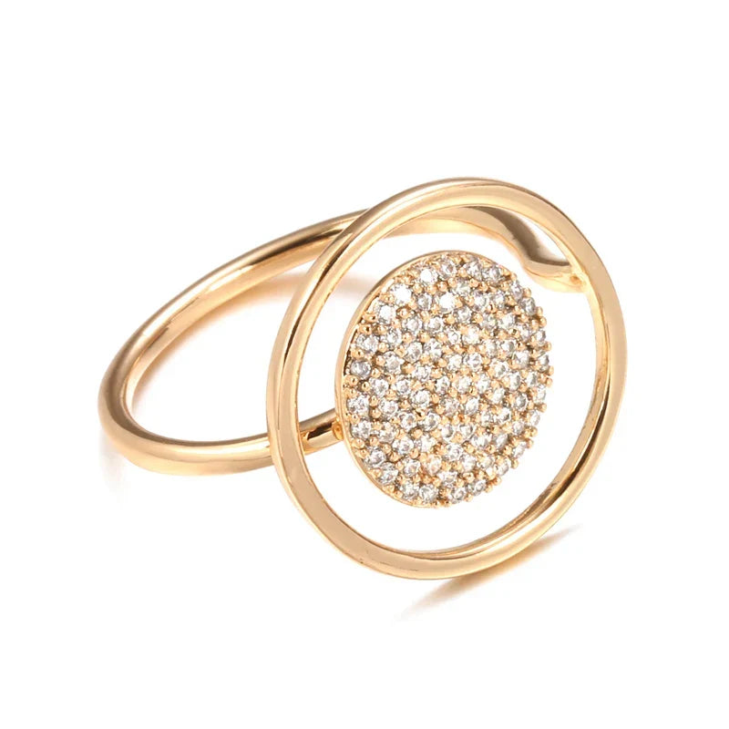 Unique ladies' ring with zirconia coating, 585 rose gold