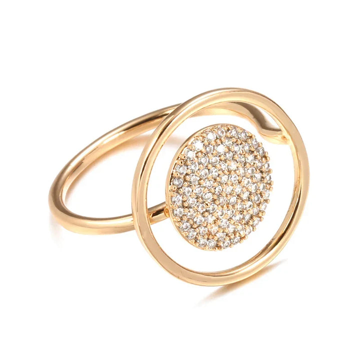 Unique ladies' ring with zirconia coating, 585 rose gold