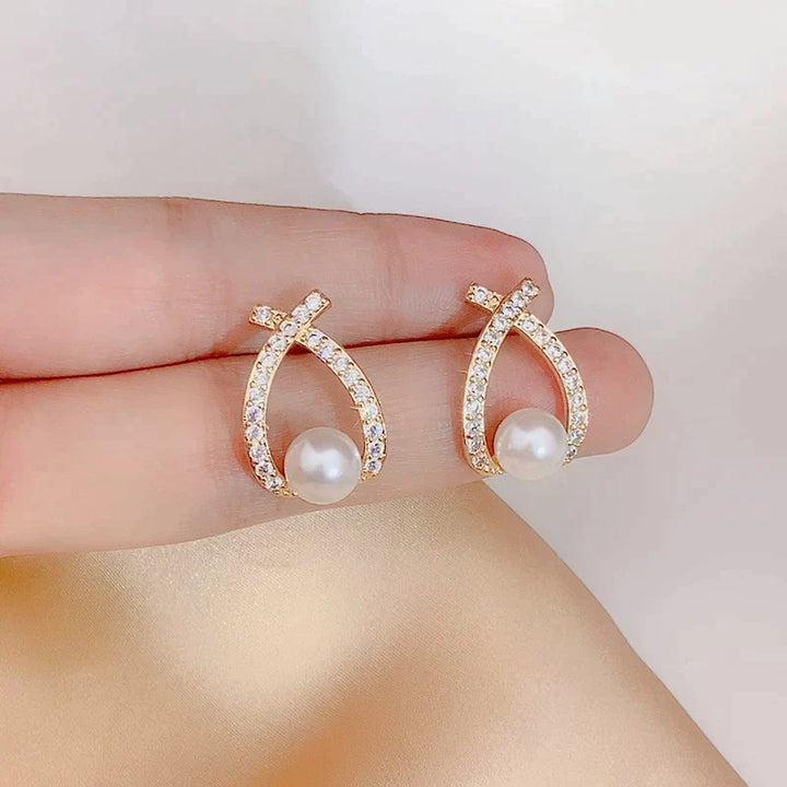 Earrings with Pearls and Sparkle