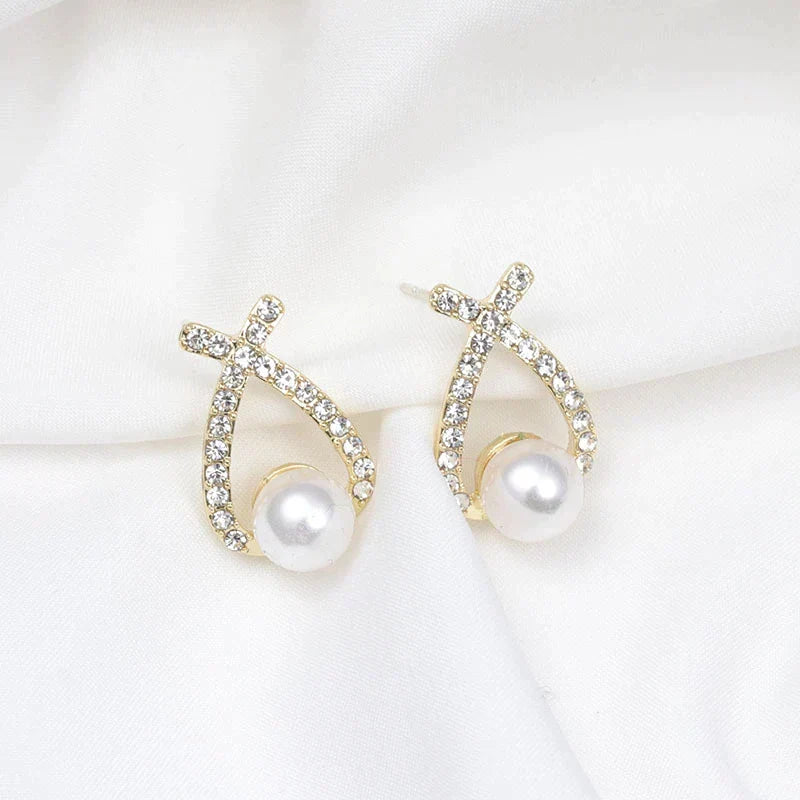 Earrings with Pearls and Sparkle