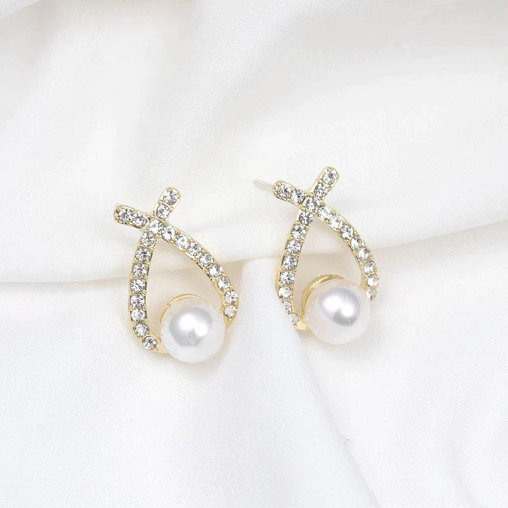 Earrings with Pearls and Sparkle