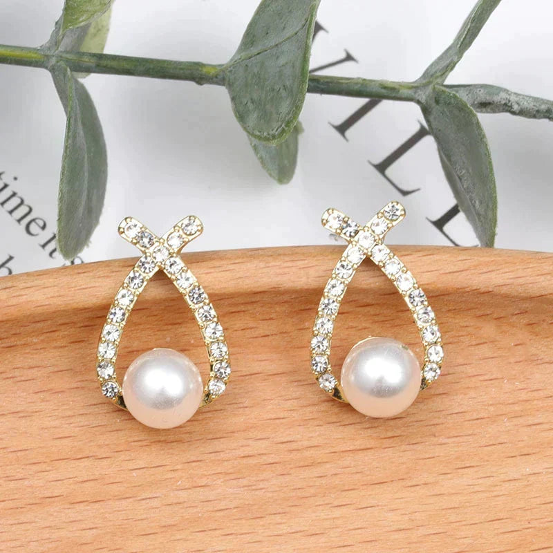 Earrings with Pearls and Sparkle