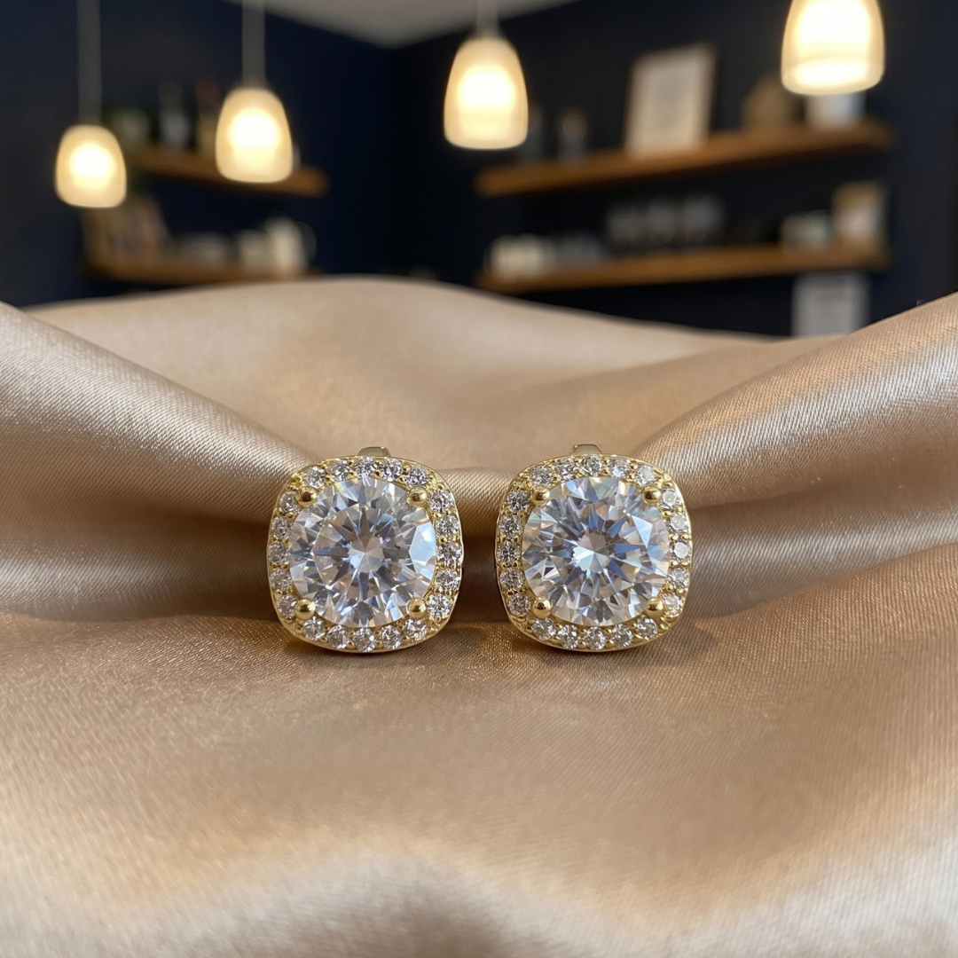 Nadine square earrings - Gold