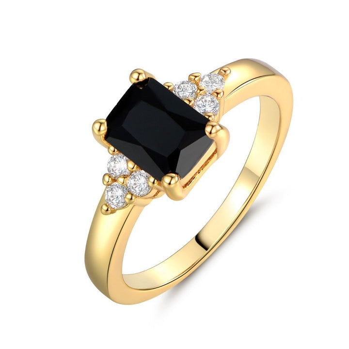 Baguette Ring with Black Spinel | Gold