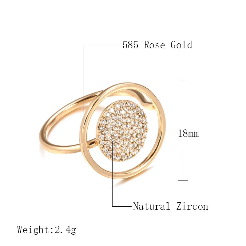 Unique ladies' ring with zirconia coating, 585 rose gold