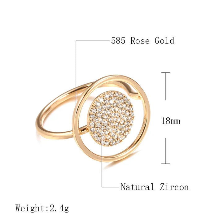 Unique ladies' ring with zirconia coating, 585 rose gold