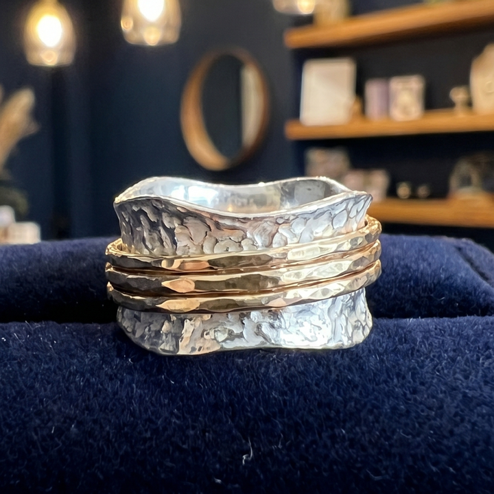 Vintage Spinner Ring in Gold and Silver