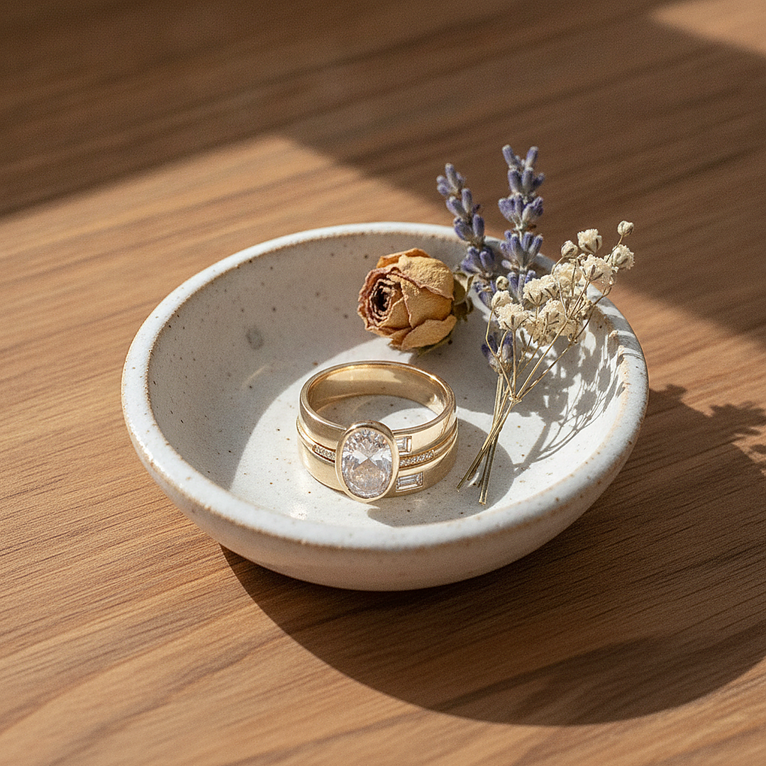 Lily Gold Zirconia Ring Set