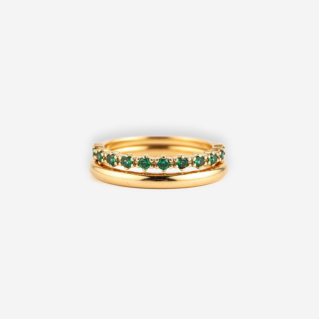 Marissa Emerald Layered Ring