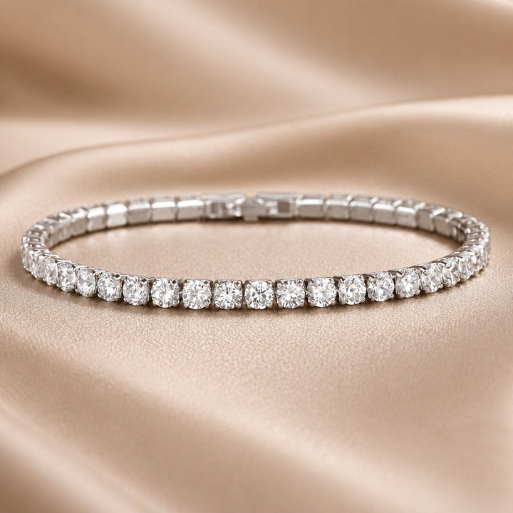 White Gold and Crystal Tennis Bracelet