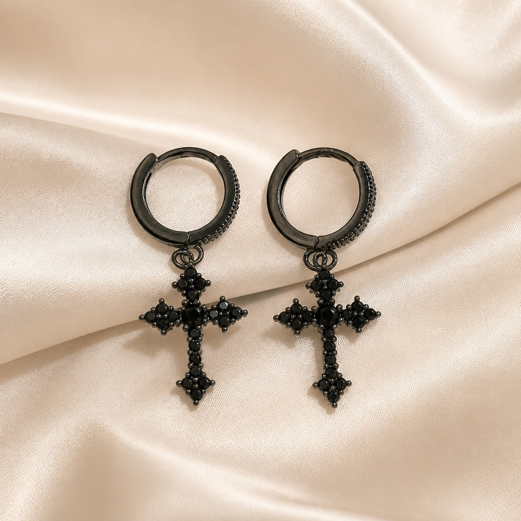 White Gold Earrings with Set Zirconia