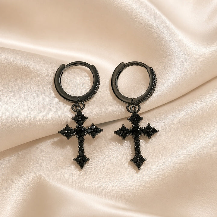 White Gold Earrings with Set Zirconia