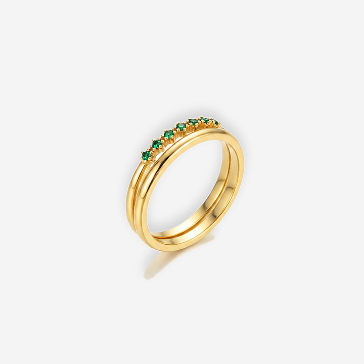 Marissa Emerald Layered Ring