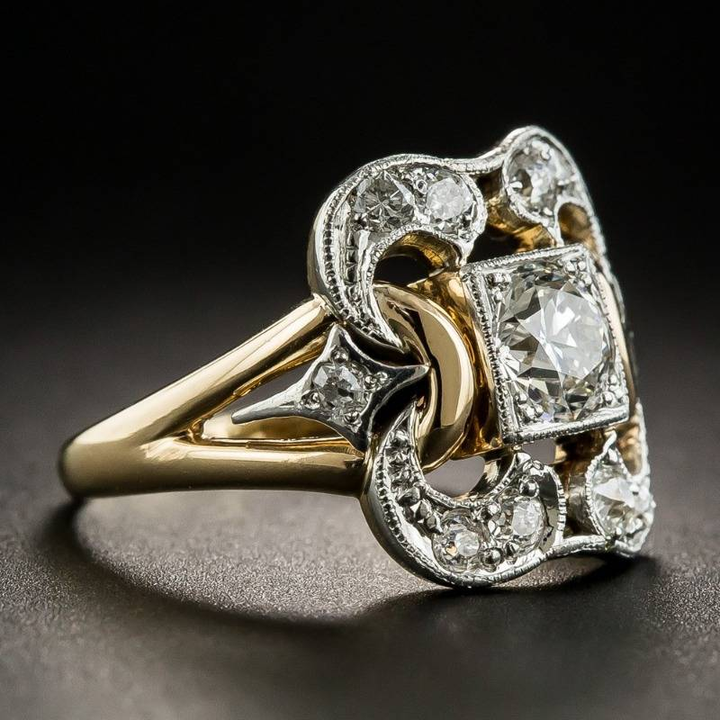 Art Deco Zirconia Statement Ring