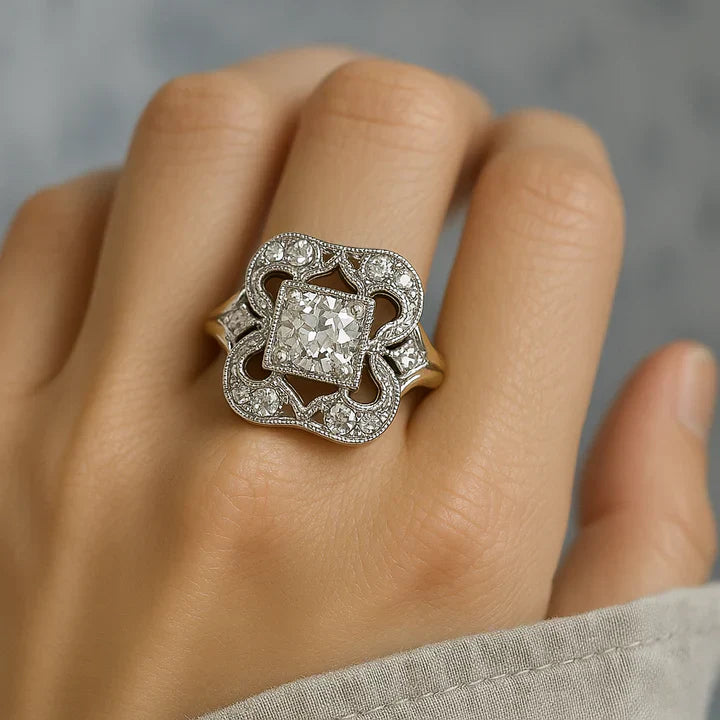Art Deco Zirconia Statement Ring