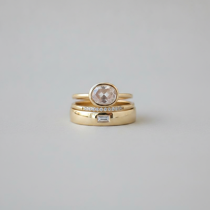 Lily Gold Zirconia Ring Set