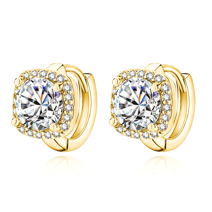 Cushion Crystal Stud Earrings