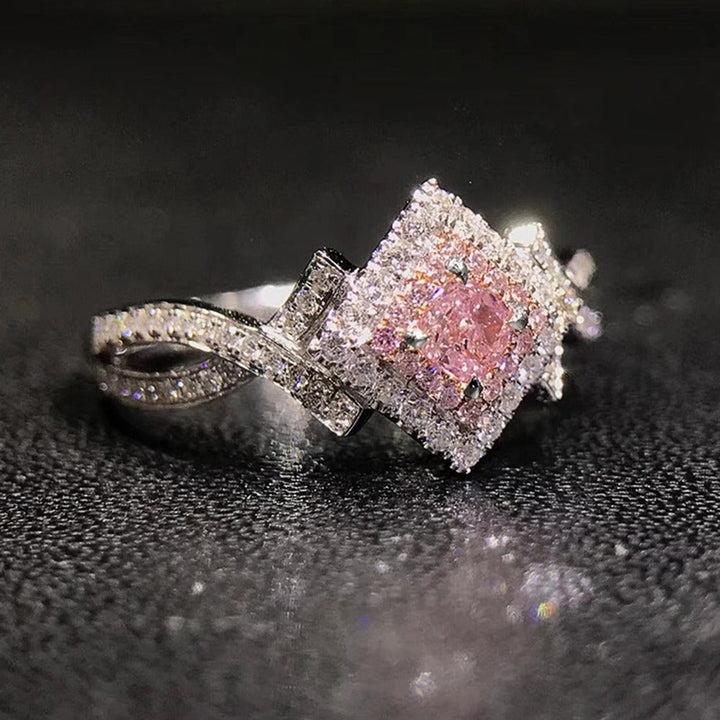Vintage Pink Diamond & Crystal Ring