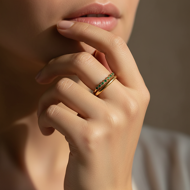Marissa Emerald Layered Ring