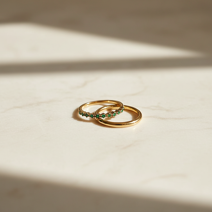 Marissa Emerald Layered Ring